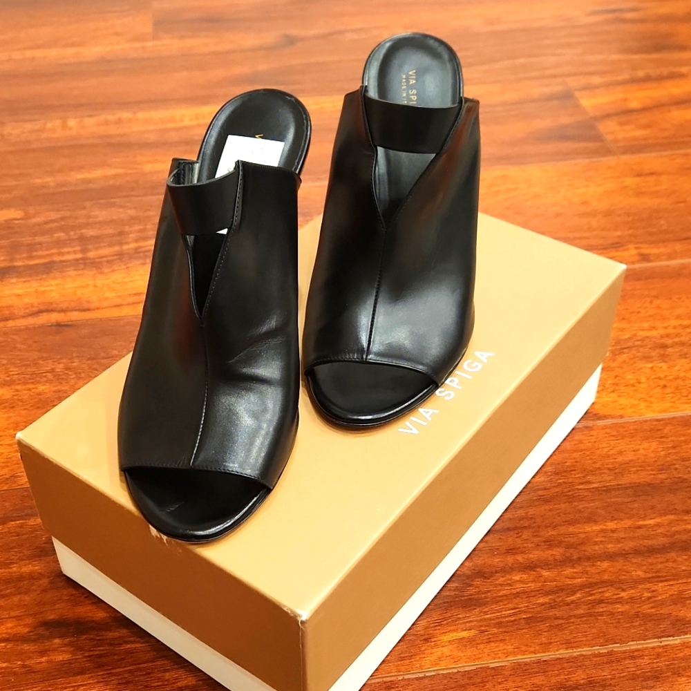 Via Spiga Leather Stiletto Made in Italy Shoes Size 10 - Picture 7 of 13